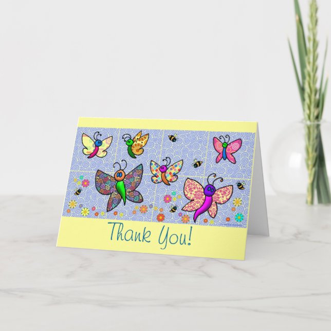 Tarjeta De Agradecimiento Gracias las mariposas (Anverso)