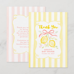Tarjeta De Agradecimiento Gracias Lemons Cute Girl Baby Shower