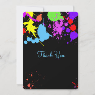 Tarjeta De Agradecimiento Gracias Linda Neon, Brilla en la Oscuridad,