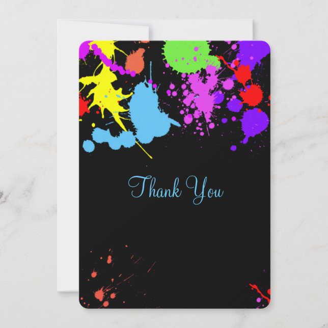 Tarjeta De Agradecimiento Gracias Linda Neon, Brilla en la Oscuridad, (Anverso)