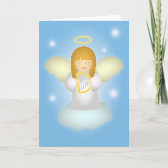 Tarjeta De Agradecimiento Gracias, lindo y feliz el ángel de guarda (Anverso)