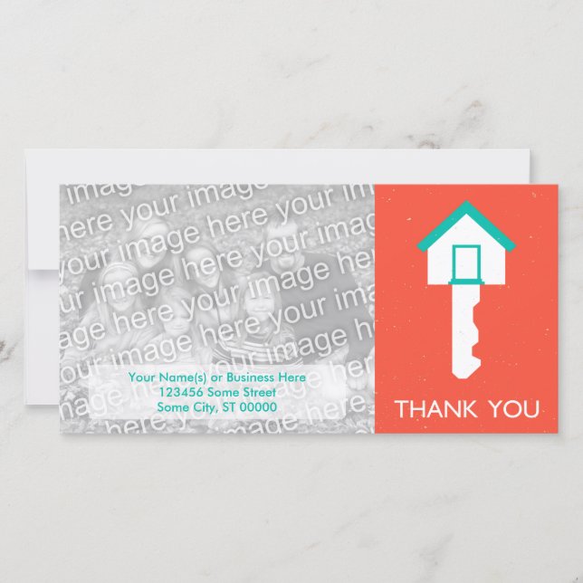 Tarjeta De Agradecimiento gracias llave principal (Anverso)