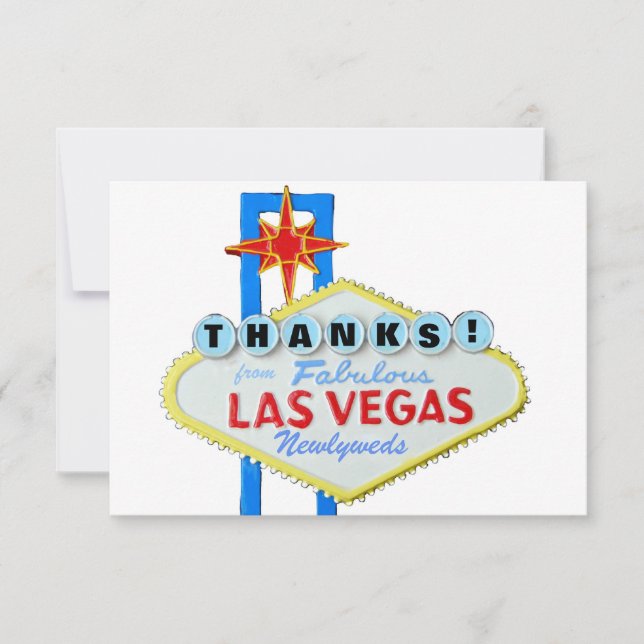 Tarjeta De Agradecimiento Gracias los recienes casados de Las Vegas (Anverso)