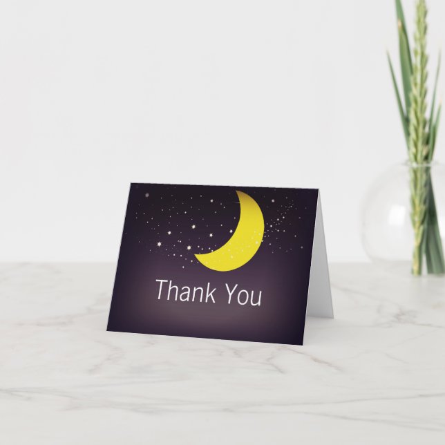 Tarjeta De Agradecimiento Gracias Luna y estrellas (Anverso)