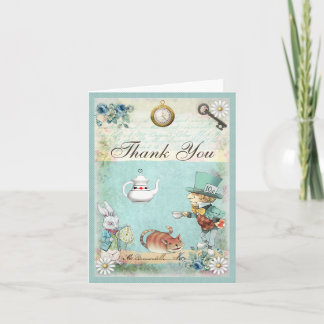 Tarjeta De Agradecimiento Gracias Mad Hatter Wonderland Tea Fiesta