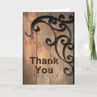 Tarjeta De Agradecimiento Gracias - Madera de hierro forjado