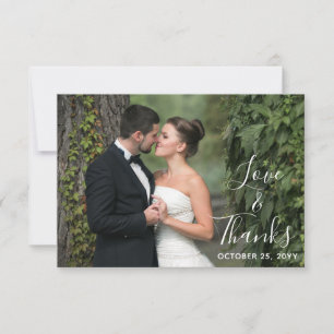 Tarjeta De Agradecimiento Gracias Madera Rústica Bodas Foto Personalizada