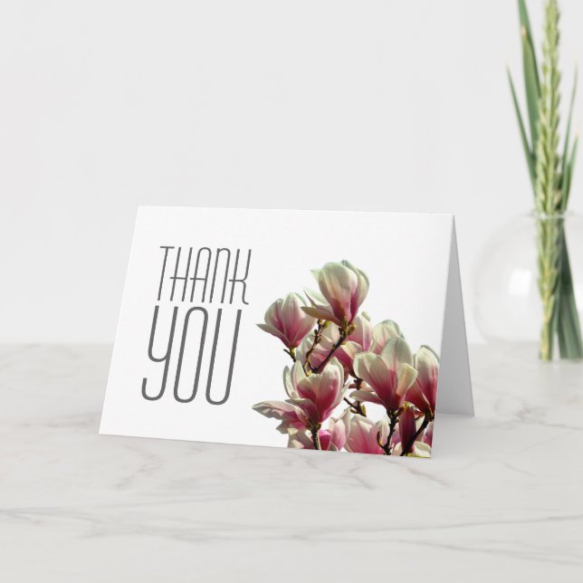 Tarjeta De Agradecimiento Gracias Magnolia Profesional Moderno Plain (Anverso)