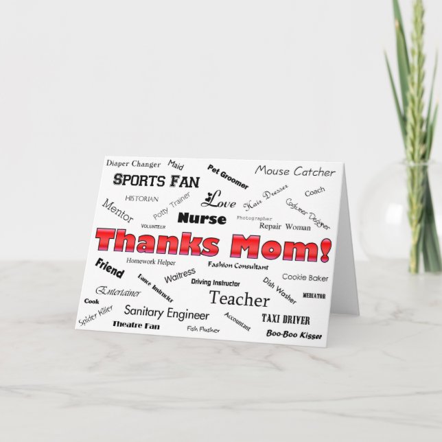 Tarjeta De Agradecimiento ¡Gracias mamá! (Anverso)