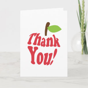 Tarjeta De Agradecimiento Gracias Manzana Roja Por La Apreciación Del Maestr
