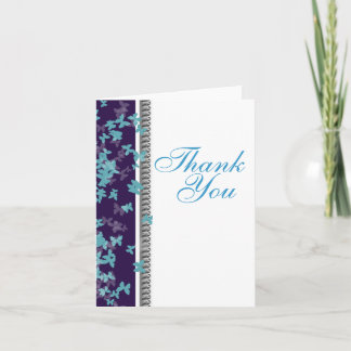 Tarjeta De Agradecimiento Gracias mariposa blanca púrpura azul elegante