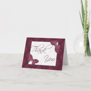 Tarjeta De Agradecimiento Gracias Mariposa Brocade rojo