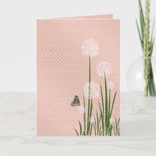 Tarjeta De Agradecimiento gracias mariposa en flor de puff