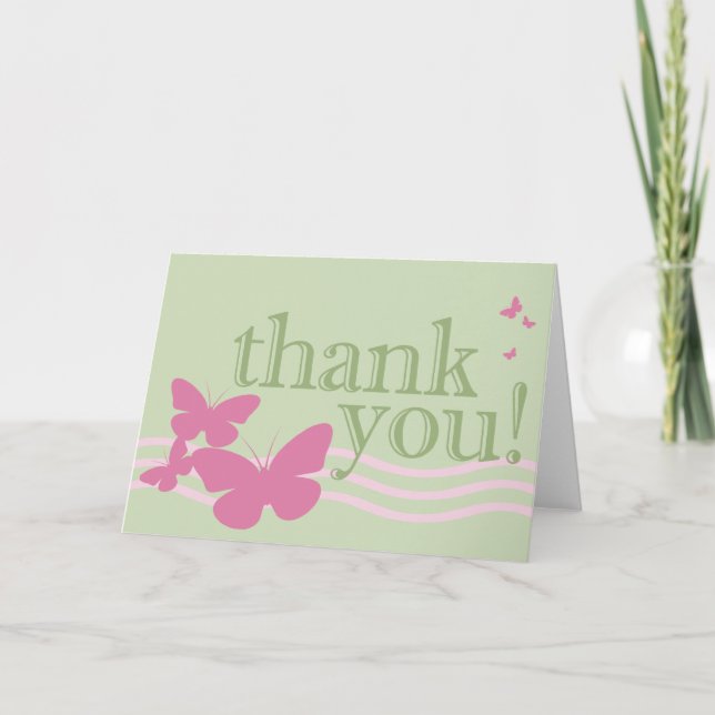 Tarjeta De Agradecimiento gracias : mariposas : (Anverso)
