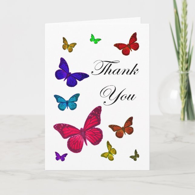 Tarjeta De Agradecimiento Gracias Mariposas (Anverso)