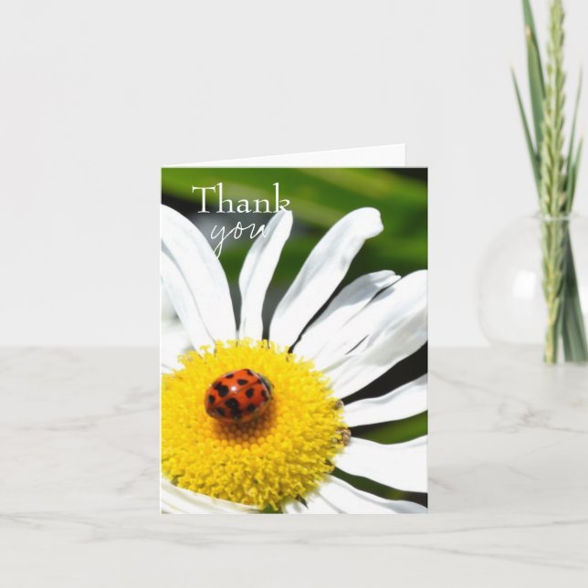 Tarjeta De Agradecimiento Gracias mariquita (Anverso)