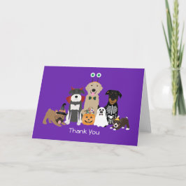 Tarjeta De Agradecimiento Gracias Mascotas Vestidos de Halloween