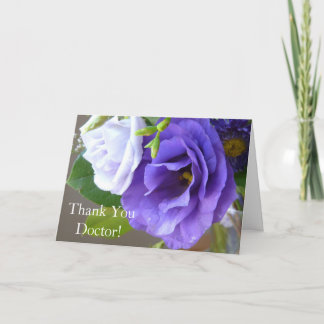 Tarjeta De Agradecimiento Gracias Médico-Bonito Purple Floral