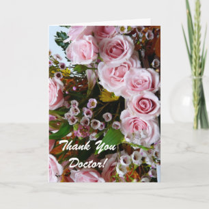 Tarjeta De Agradecimiento Gracias Médico-Bonito Rosa Floral