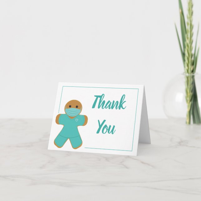 Tarjeta De Agradecimiento Gracias Médico de enfermería Gingerbread Personali (Anverso)