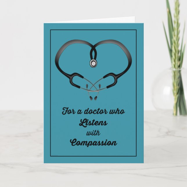 Tarjeta De Agradecimiento Gracias, Médico que escucha con compasión (Anverso)