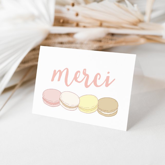 Tarjeta De Agradecimiento Gracias Melia Pastel French Macarons (Subido por el creador)