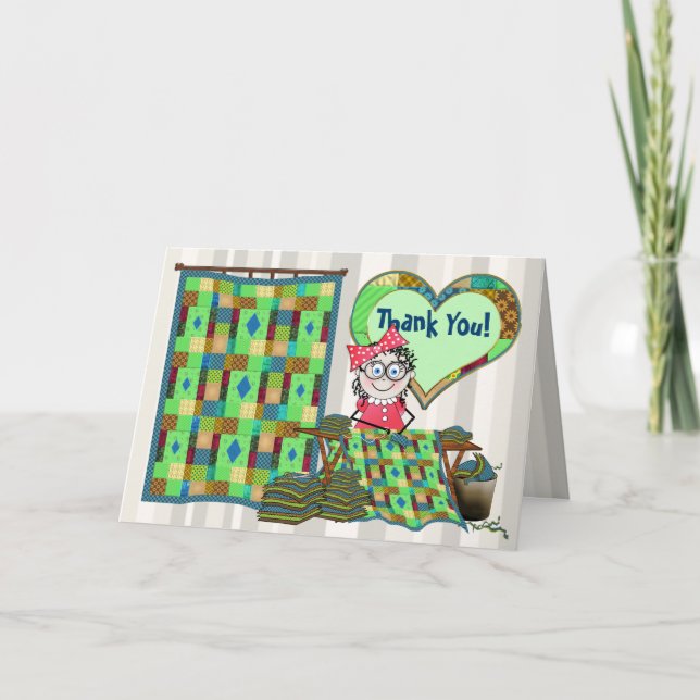 Tarjeta De Agradecimiento Gracias - melodía de Quilter - fabricación de los (Anverso)