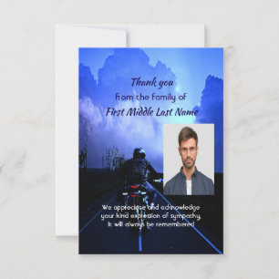 Tarjeta De Agradecimiento Gracias Memorial Bicicleta Motocicleta 