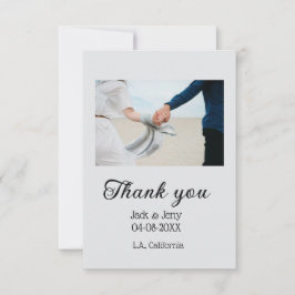 Tarjeta De Agradecimiento Gracias mensaje de nombre de pareja de boda simple