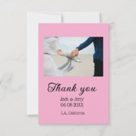Tarjeta De Agradecimiento Gracias mensaje de nombre de pareja de boda simple