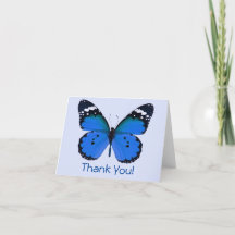 ¡Gracias! Mensaje personalizado de mariposa azul
