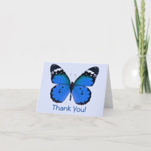 Tarjeta De Agradecimiento ¡Gracias! Mensaje personalizado de mariposa azul