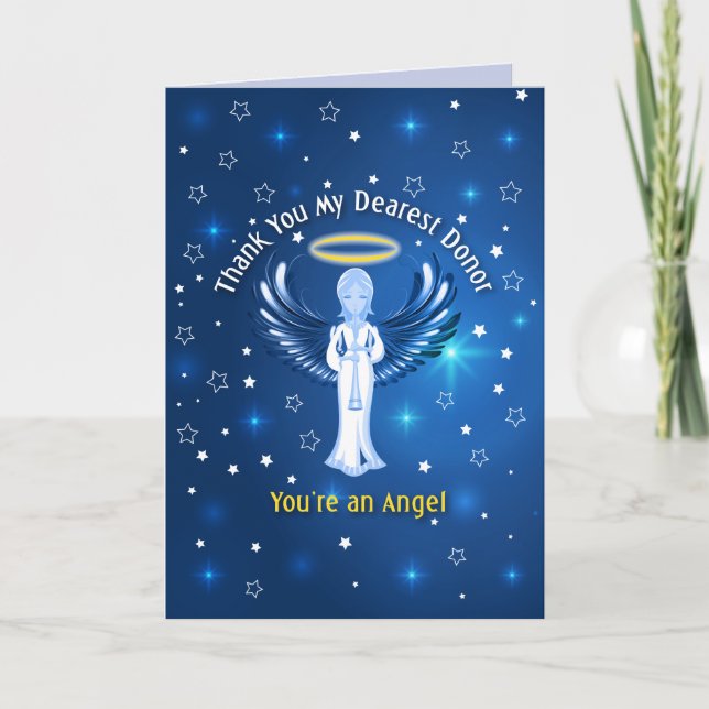 Tarjeta De Agradecimiento Gracias mi donante más estimado - azul (Anverso)