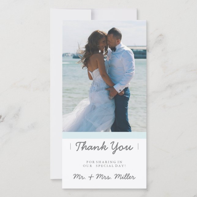 Tarjeta De Agradecimiento Gracias minimalista | BODAS (Anverso)