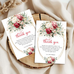 Tarjeta De Agradecimiento Gracias Minimalista por Baby Shower con Tono Rosad