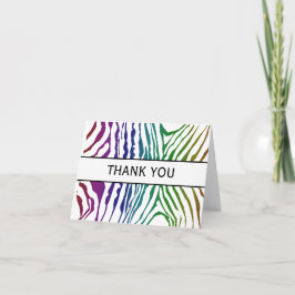 Tarjeta De Agradecimiento ¡Gracias! Modelos coloridos de la cebra del animal