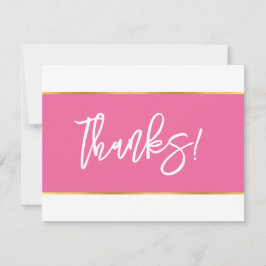 Tarjeta De Agradecimiento GRACIAS moderno guión rosa dorado blanco bonito