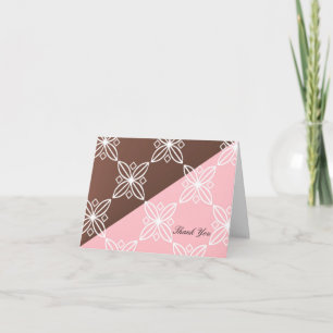 Tarjeta De Agradecimiento Gracias moderno rosa y chocolate