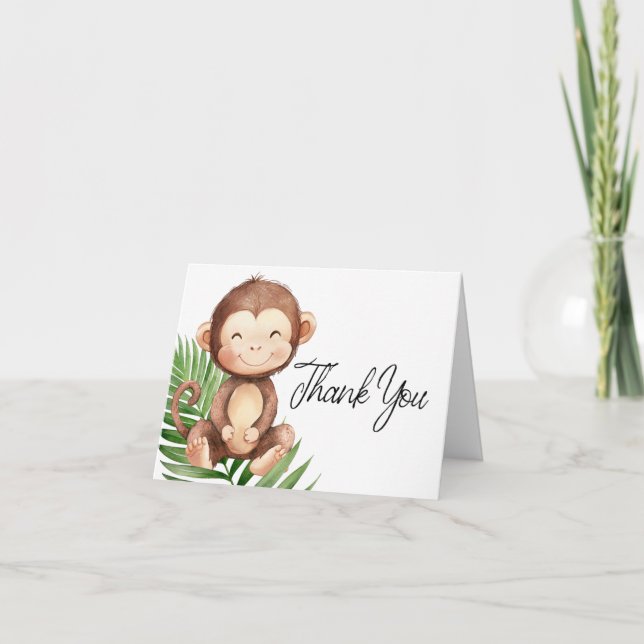 Tarjeta De Agradecimiento Gracias Mono (Anverso)