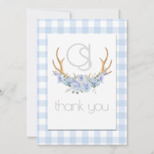 Gracias - Monogram Blue Gingham Floral BOHO