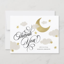 Tarjeta De Agradecimiento Gracias Moon Stars Cloud Baby Shower