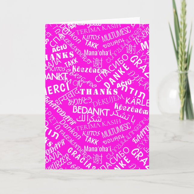 Tarjeta De Agradecimiento Gracias! - Multilingüe - Internacional (Anverso)