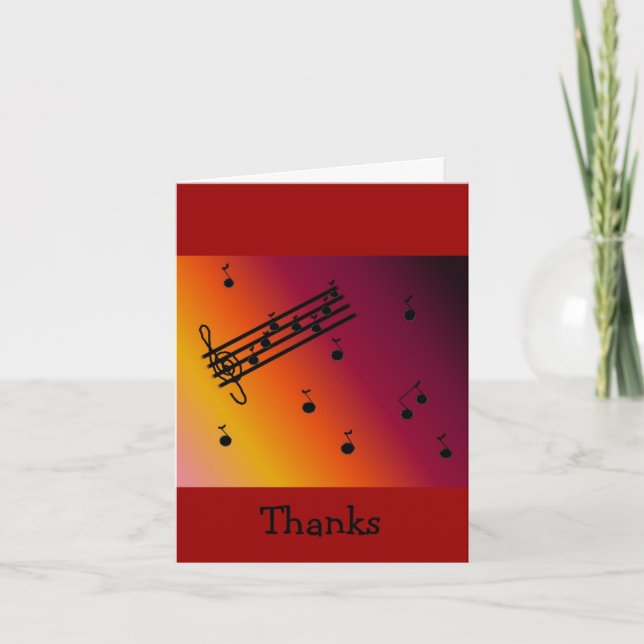 Tarjeta De Agradecimiento Gracias Musicales Geniales (Anverso)