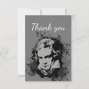 Tarjeta De Agradecimiento Gracias Músico Beethoven Piano