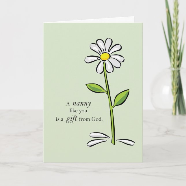 Tarjeta De Agradecimiento Gracias nana, flor verde religiosa (Anverso)