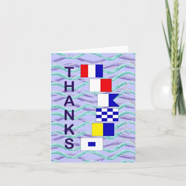 Tarjeta De Agradecimiento Gracias náutico Notecard (Anverso)