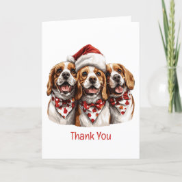 Tarjeta De Agradecimiento Gracias Navidades Beagle Dogs