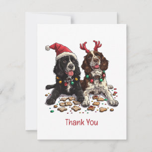 Tarjeta De Agradecimiento Gracias Navidades Cocker Spaniel Dogs