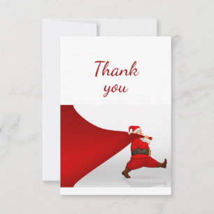 Tarjeta De Agradecimiento Gracias Navidades Funny Santa