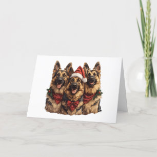 Tarjeta De Agradecimiento Gracias Navidades German Shepherd Dogs